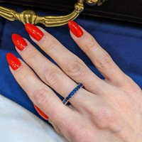 3.04 Ct. Blue Sapphire Accent Stones Ring, Platinum 950 Life Style