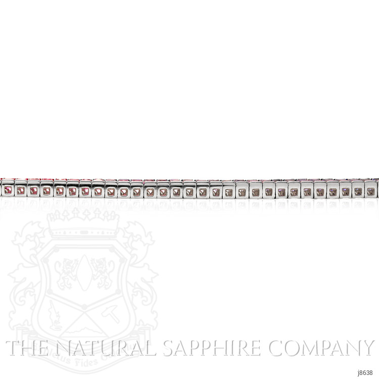 26.78 Ct.Tw. Multi Color Sapphire Tennis/Riviere Bracelet, 18K White Gold