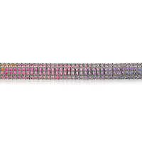 26.78 Ct.Tw. Multi Color Sapphire Tennis/Line Bracelet, 18K White Gold Image
