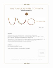 17.00 Ct. Ruby and Diamond Necklace, 18K Yellow Gold Appraisal