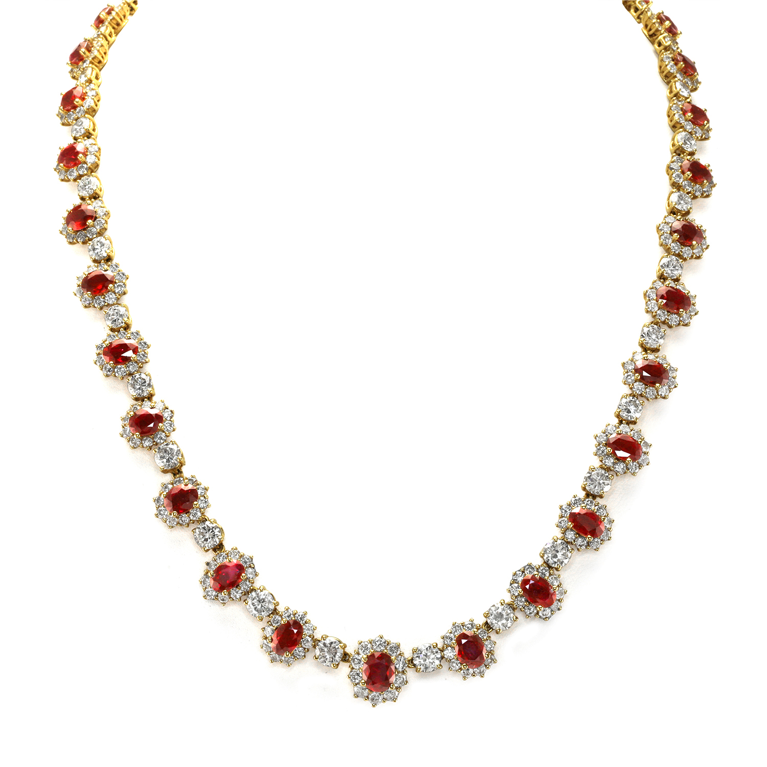 Ruby Necklace - Various 17 Ct. - 18K Yellow Gold #J8642 | The Natural Ruby  Company