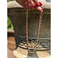 17.00 Ct. Ruby and Diamond Necklace, 18K Yellow Gold Life Style