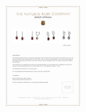 0.55 Ct.Tw. Ruby Natural Diamond Pave Earrings, 14K White Gold Appraisal