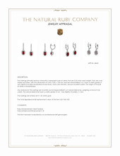 0.55 Ct.Tw.Total Carat Weight Ruby and Natural Diamond Pave Earrings, 14K White Gold Appraisal