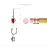 0.55 Ct.Tw. Ruby Natural Diamond Pave Earrings, 14K White Gold Image