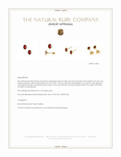 0.55 Ct.Tw.Total Carat Weight Ruby Studs Earrings, 14K Yellow Gold Appraisal