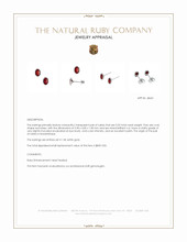 0.55 Ct.Tw.Total Carat Weight Ruby Studs Earrings, 14K White Gold Appraisal