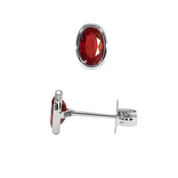 0.55 Ct.Tw. Ruby Studs Earrings, 14K White Gold Image