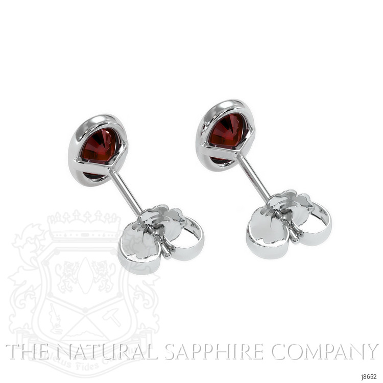 0.55 Ct.Tw. Ruby Studs Earrings, 14K White Gold