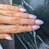 0.55 Ct.Tw.Total Carat Weight Ruby Studs Earrings, 14K White Gold Life Style