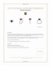 2.11 Ct. Purple Sapphire and Natural Diamond Pave Ring, Platinum 950 Appraisal