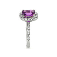 2.11 Ct. Purple Sapphire and Natural Diamond Pave Ring, Platinum 950 Image