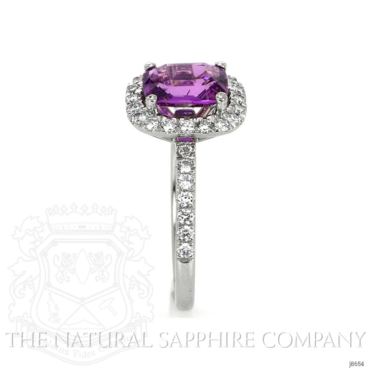 2.11 Ct. Purple Sapphire and Natural Diamond Pave Ring, Platinum 950