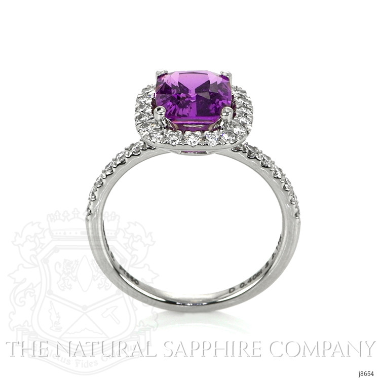 2.11 Ct. Purple Sapphire and Natural Diamond Pave Ring, Platinum 950