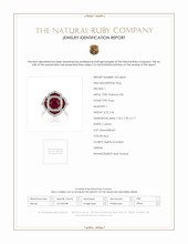 2.26 Ct. Ruby and Natural Diamond Halo Ring, Platinum 950 Scan Report