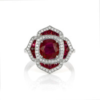 2.26 Ct. Ruby Ruby Halo Ring, Platinum 950 Video