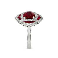2.26 Ct. Ruby Ruby Halo Ring, Platinum 950 Image