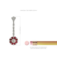 1.88 Ct.Tw. Ruby Natural Diamond Accent Stones Earrings, Platinum 950 Image