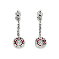 1.88 Ct.Tw. Ruby Natural Diamond Accent Stones Earrings, Platinum 950 Image