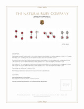 8.77 Ct.Tw.Total Carat Weight Ruby and Natural Diamond Halo Earrings, Platinum 950 Appraisal
