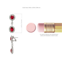 8.77 Ct.Tw. Ruby Natural Diamond Accent Stones Earrings, Platinum 950 Image