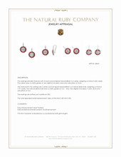 2.83 Ct.Tw.Total Carat Weight Ruby and Natural Diamond Accent Stones Earrings, Platinum 950 Appraisal