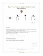 0.62 Ct. Ruby Natural Diamond Pave Ring, 18K White Gold Appraisal