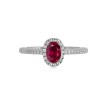 0.62 Ct. Ruby Natural Diamond Pave Ring, 18K White Gold Video