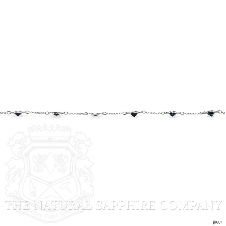 6.20 Ct. Blue Sapphire Accent Stones Necklace, 18K White Gold