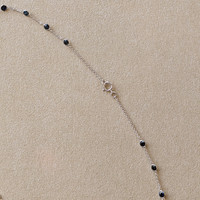 6.20 Ct. Blue Sapphire Accent Stones Necklace, 18K White Gold Life Style