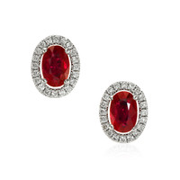 1.20 Ct.Tw. Ruby White Gold Earrings