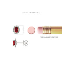 1.25 Ct.Tw. Ruby Natural Diamond Pave Earrings, 14K White Gold Image