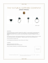 4.16 Ct. Sapphire Natural Diamond Three Stone Ring, Platinum 950 Appraisal