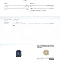 4.16 Ct. Sapphire Natural Diamond Three Stone Ring, Platinum 950 Scan Report