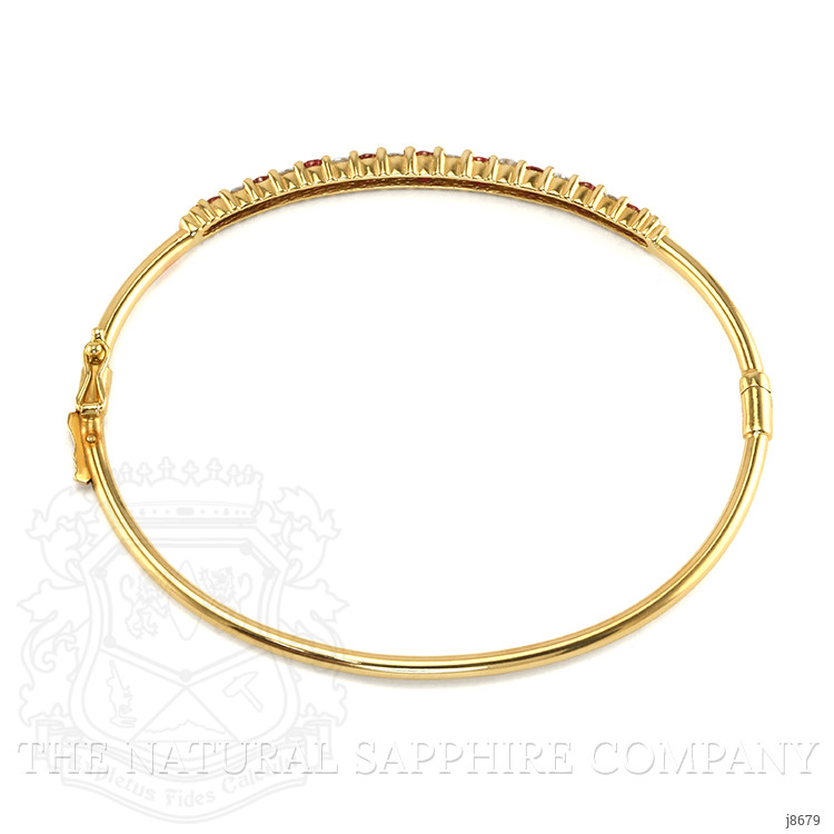 0.99 Ct.Tw. Ruby Natural Diamond Solitaire Bracelet, 14K Yellow Gold
