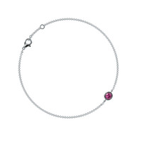 0.40 Ct.Tw.Total Carat Weight Sapphire Bezel Bracelet, 14K White Gold Image