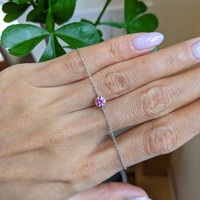 0.40&nbsp;Ct.Tw.Total Carat Weight Pink Sapphire Bezel Bracelet, 14K White Gold Life Style