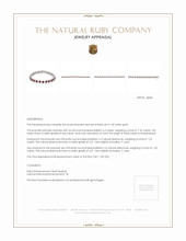 8.34 Ct.Tw. Ruby Natural Diamond Pave Bracelet, 14K White Gold Appraisal