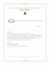8.34 Ct.Tw.Total Carat Weight Ruby and Natural Diamond Pave Bracelet, 14K White Gold Appraisal