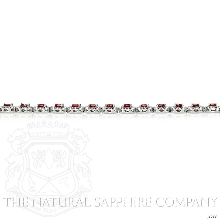8.34 Ct.Tw. Ruby Natural Diamond Pave Bracelet, 14K White Gold