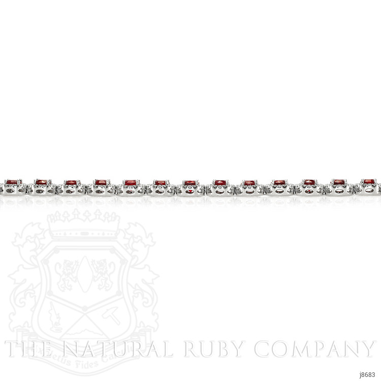 8.34 Ct.Tw. Ruby Natural Diamond Pave Bracelet, 14K White Gold
