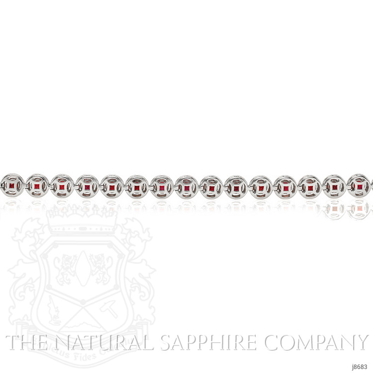 8.34 Ct.Tw. Ruby Natural Diamond Pave Bracelet, 14K White Gold