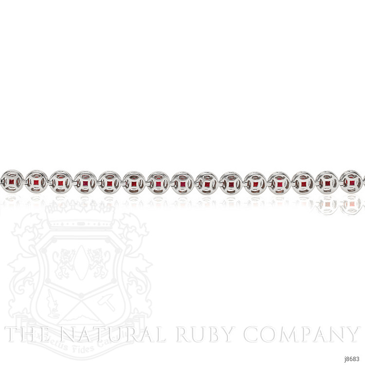 8.34 Ct.Tw. Ruby Natural Diamond Pave Bracelet, 14K White Gold