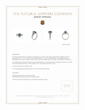 2.47 Ct. Greenish Blue Sapphire and Natural Diamond Pave Ring, Platinum 950 Appraisal