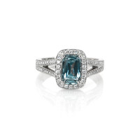 2.47 Ct. Sapphire Natural Diamond Pave Ring, Platinum 950 Video