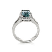 2.47 Ct. Sapphire Natural Diamond Pave Ring, Platinum 950 Image