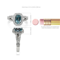 2.47 Ct. Greenish Blue Sapphire and Natural Diamond Pave Ring, Platinum 950 Image