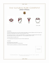 2.20 Ct. Ruby and Natural Diamond Halo Ring, Platinum 950 Appraisal