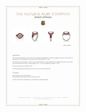 2.20 Ct. Ruby and Natural Diamond Halo Ring, Platinum 950 Appraisal