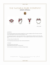 2.20 Ct. Ruby and Natural Diamond Halo Ring, Platinum 950 Appraisal
